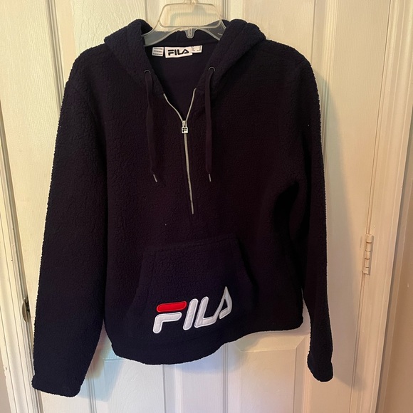 fila navy blue sherpa quarter zip - Picture 1 of 7